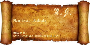 Marics Jakab névjegykártya