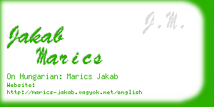 jakab marics business card